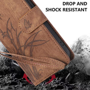 For Samsung Galaxy S24+ / S25+ 5G Orchid Butterfly Embossed Leather Phone Case(Brown)
