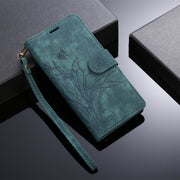 For Samsung Galaxy S8 Orchid Butterfly Embossed Leather Phone Case(Green)