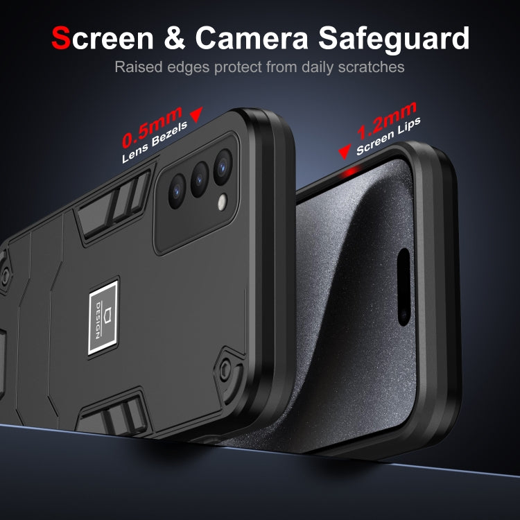 For Tecno Camon 18P 2 in 1 Shockproof Phone Case(Black)