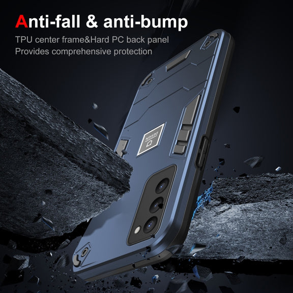 For Tecno Camon 18P 2 in 1 Shockproof Phone Case(Blue)