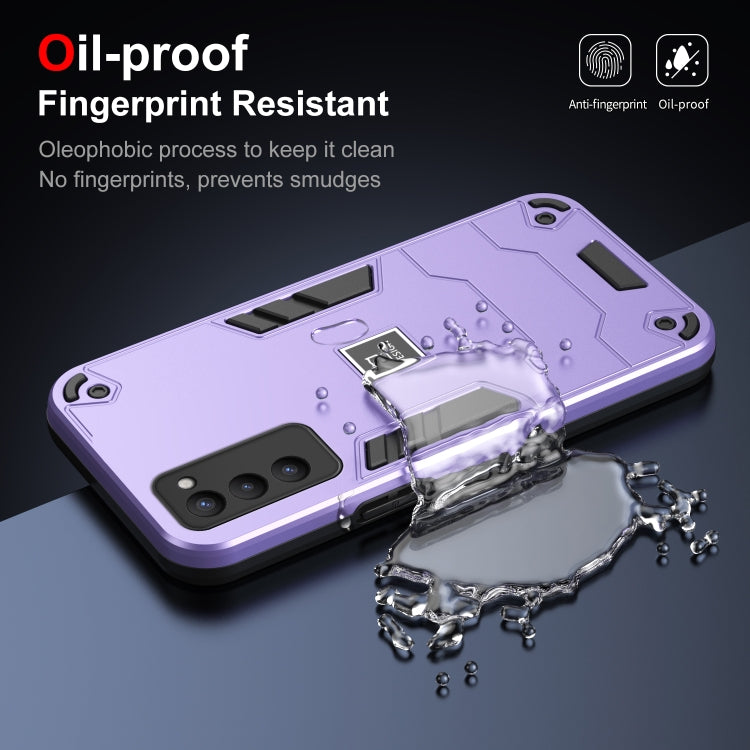 For Tecno Camon 18P 2 in 1 Shockproof Phone Case(Purple)