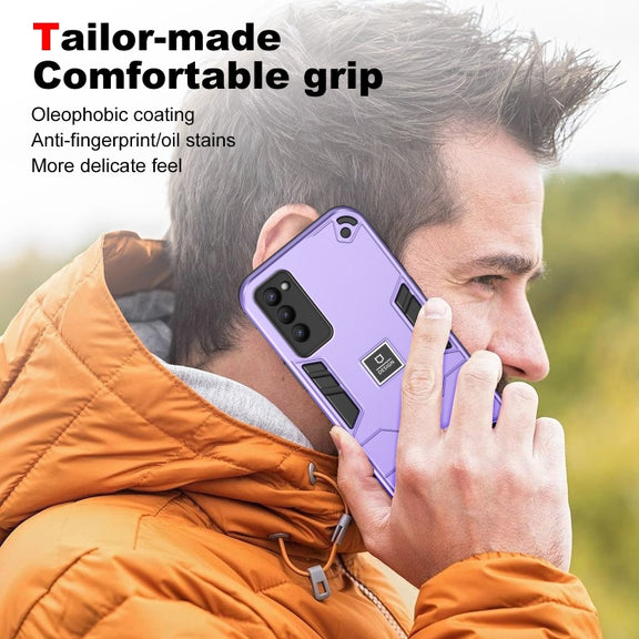 For Tecno Camon 18P 2 in 1 Shockproof Phone Case(Purple)