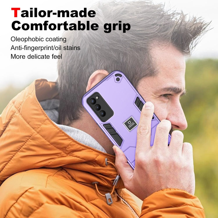 For Tecno Camon 18P 2 in 1 Shockproof Phone Case(Purple)