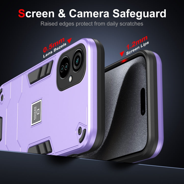 For Tecno Camon 19 Neo 2 in 1 Shockproof Phone Case(Purple)