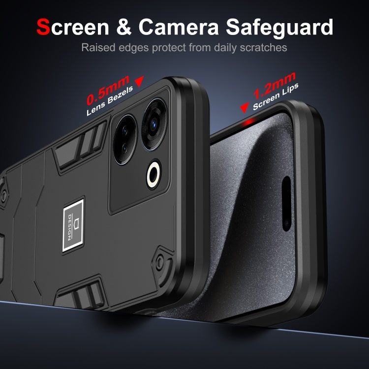 For Tecno Camon 20 Pro 4G 2 in 1 Shockproof Phone Case(Black)