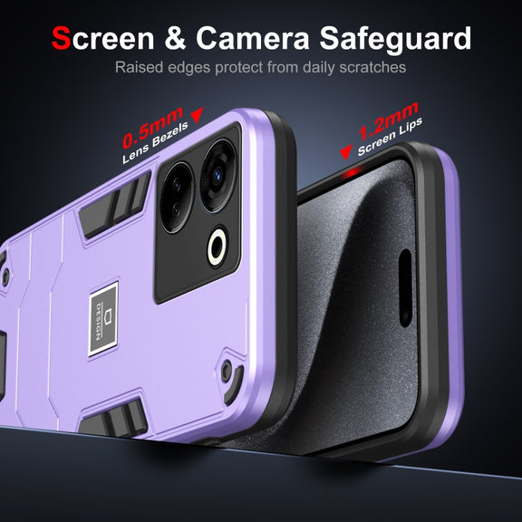 For Tecno Camon 20 Pro 4G 2 in 1 Shockproof Phone Case(Purple)