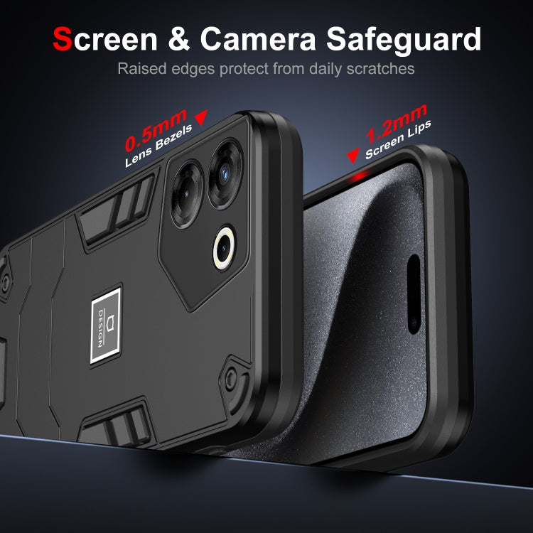 For Tecno Camon 20 Pro 5G 2 in 1 Shockproof Phone Case(Black)