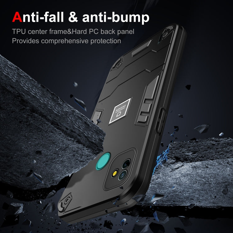 For Tecno Pop 5P 2 in 1 Shockproof Phone Case(Black)