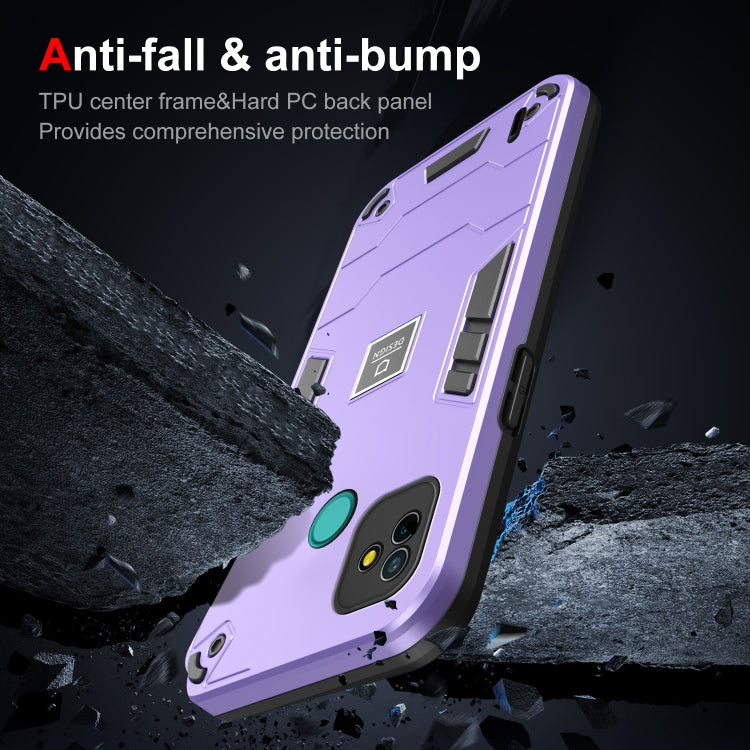 For Tecno Pop 5P 2 in 1 Shockproof Phone Case(Purple)