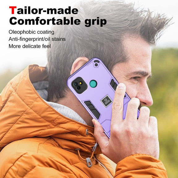 For Tecno Pop 5P 2 in 1 Shockproof Phone Case(Purple)