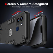 For Tecno Pop 6 2 in 1 Shockproof Phone Case(Black)