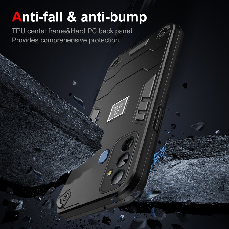 For Tecno Pop 6 Go 2 in 1 Shockproof Phone Case(Black)