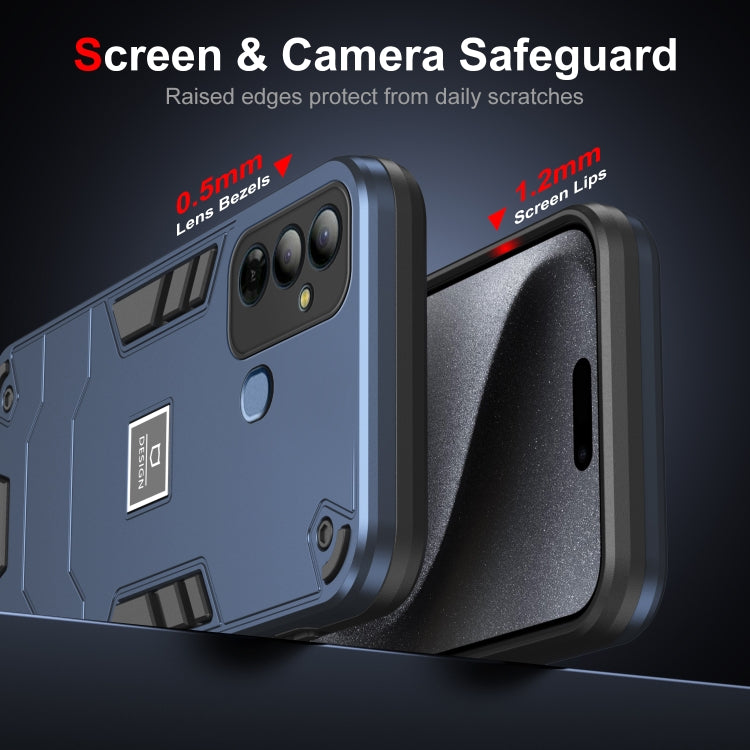 For Tecno Pop 6 Go 2 in 1 Shockproof Phone Case(Blue)