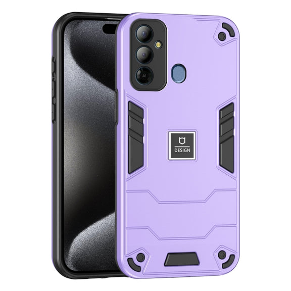 For Tecno Pop 6 Go 2 in 1 Shockproof Phone Case(Purple)