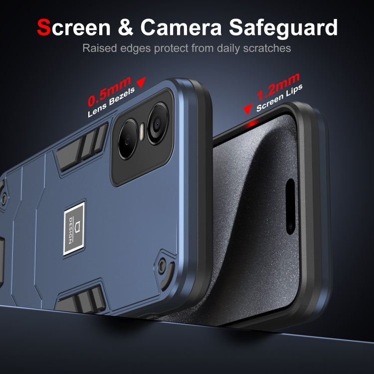 For Tecno Pop 6 Pro 2 in 1 Shockproof Phone Case(Blue)
