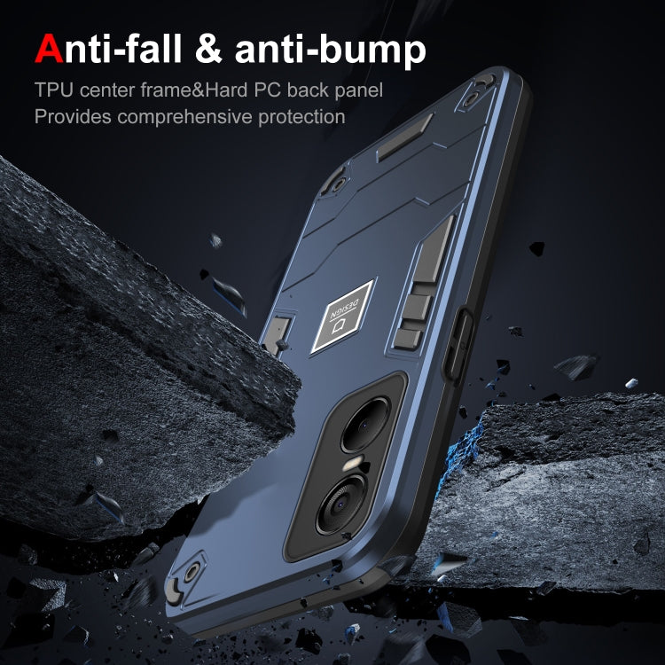 For Tecno Pop 6 Pro 2 in 1 Shockproof Phone Case(Blue)