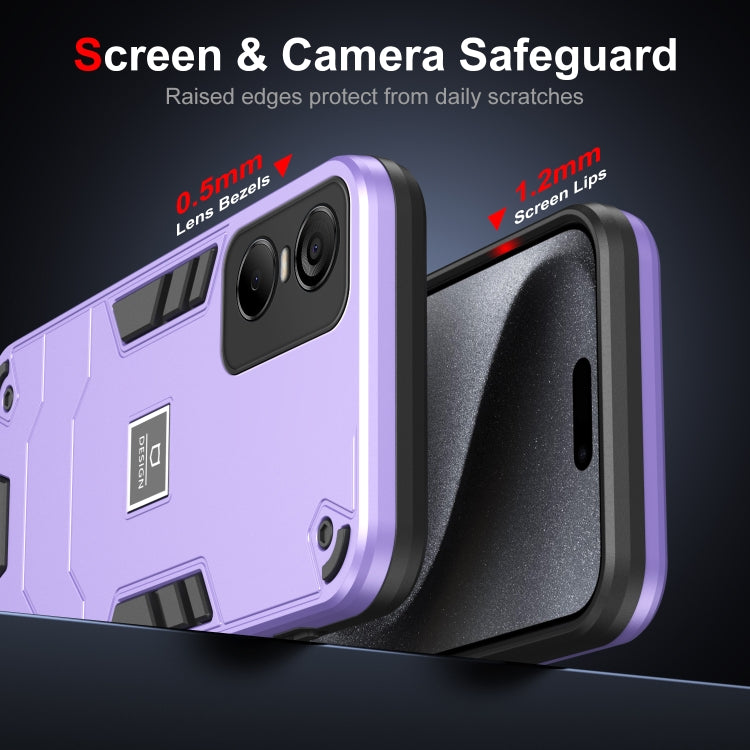For Tecno Pop 6 Pro 2 in 1 Shockproof Phone Case(Purple)