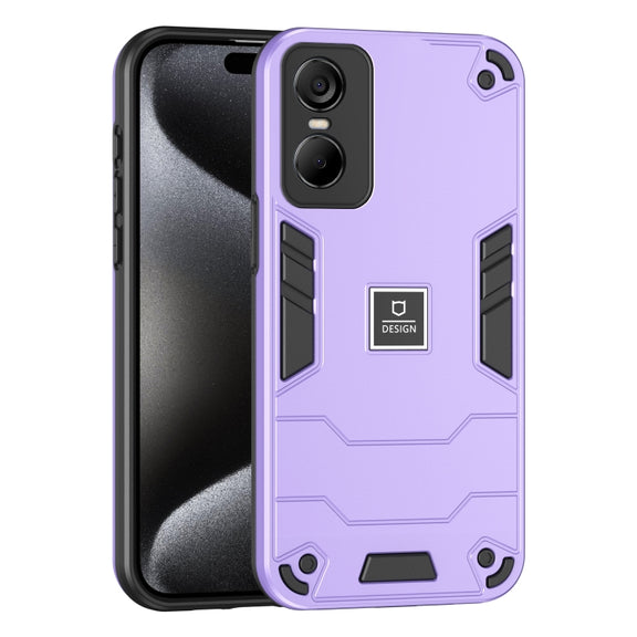 For Tecno Pop 6 Pro 2 in 1 Shockproof Phone Case(Purple)