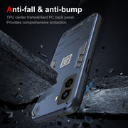 For Tecno Pop 6 No Fingerprints 2 in 1 Shockproof Phone Case(Blue)