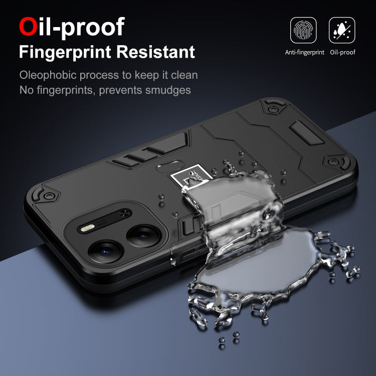 For Tecno Pop 7 Pro 2 in 1 Shockproof Phone Case(Black)