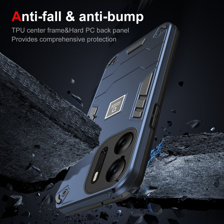 For Tecno Pop 7 Pro 2 in 1 Shockproof Phone Case(Blue)