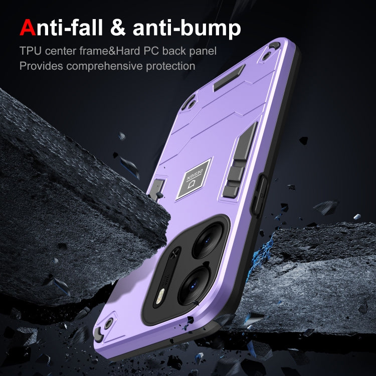 For Tecno Pop 7 Pro 2 in 1 Shockproof Phone Case(Purple)