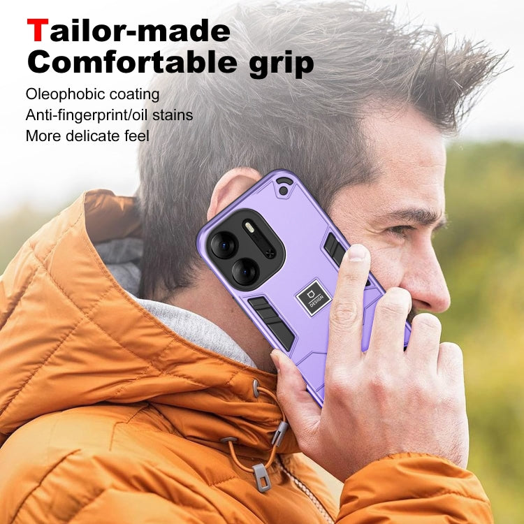 For Tecno Pop 7 Pro 2 in 1 Shockproof Phone Case(Purple)