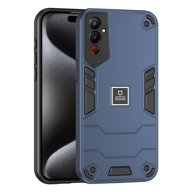 For Tecno Pova 4 2 in 1 Shockproof Phone Case(Blue)