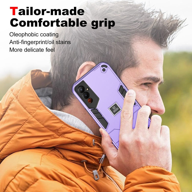 For Tecno Pova 4 2 in 1 Shockproof Phone Case(Purple)