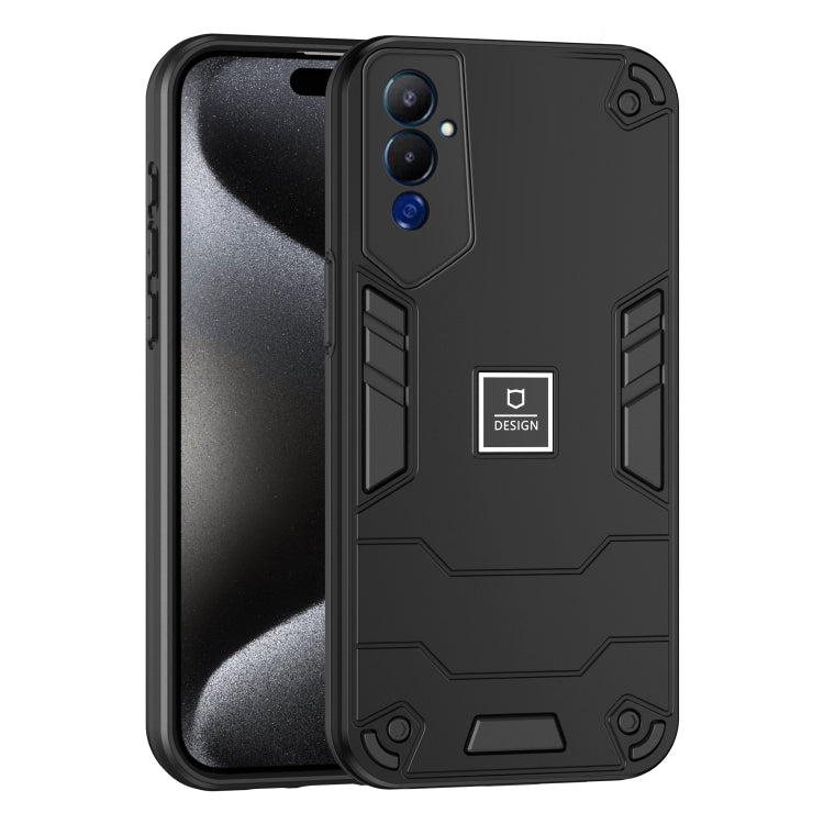 For Tecno Pova 4 Pro 2 in 1 Shockproof Phone Case(Black)
