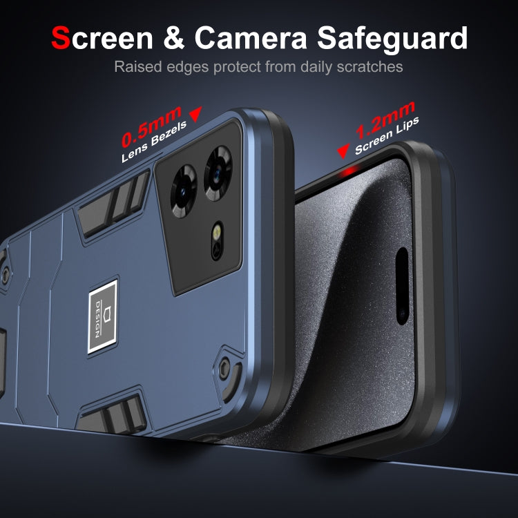 For Tecno Pova 5 2 in 1 Shockproof Phone Case(Blue)