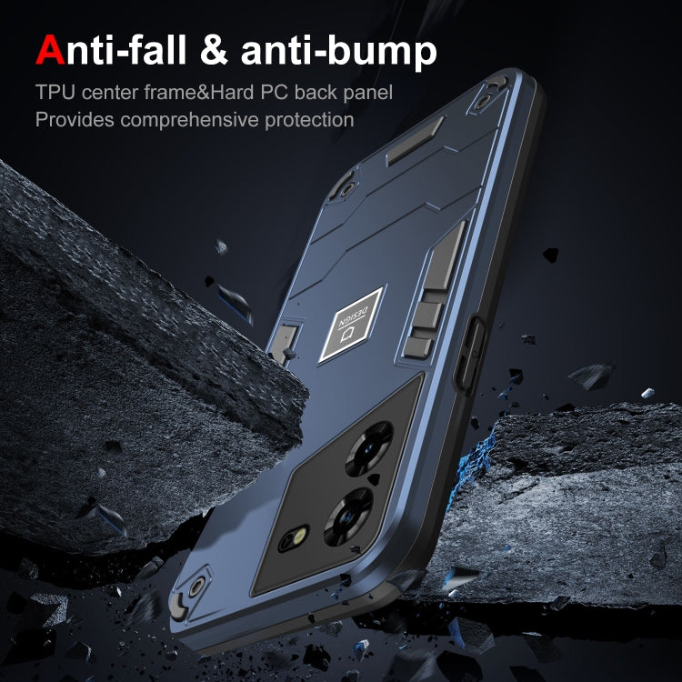 For Tecno Pova 5 2 in 1 Shockproof Phone Case(Blue)