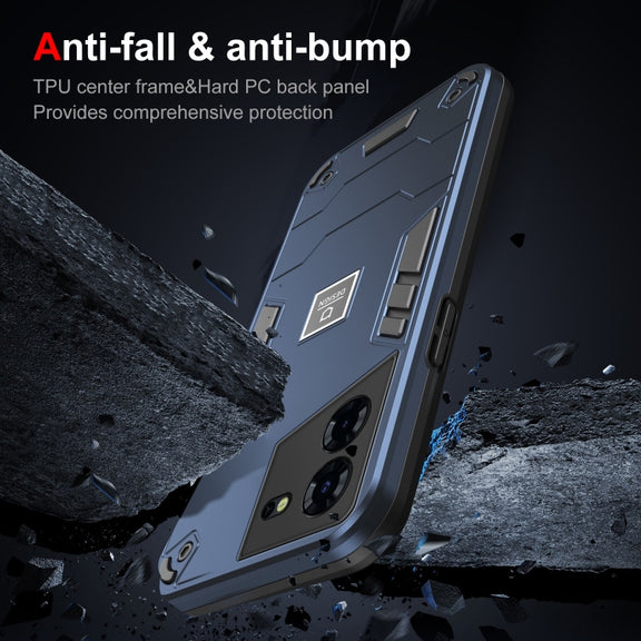 For Tecno Pova 5 Pro 2 in 1 Shockproof Phone Case(Blue)