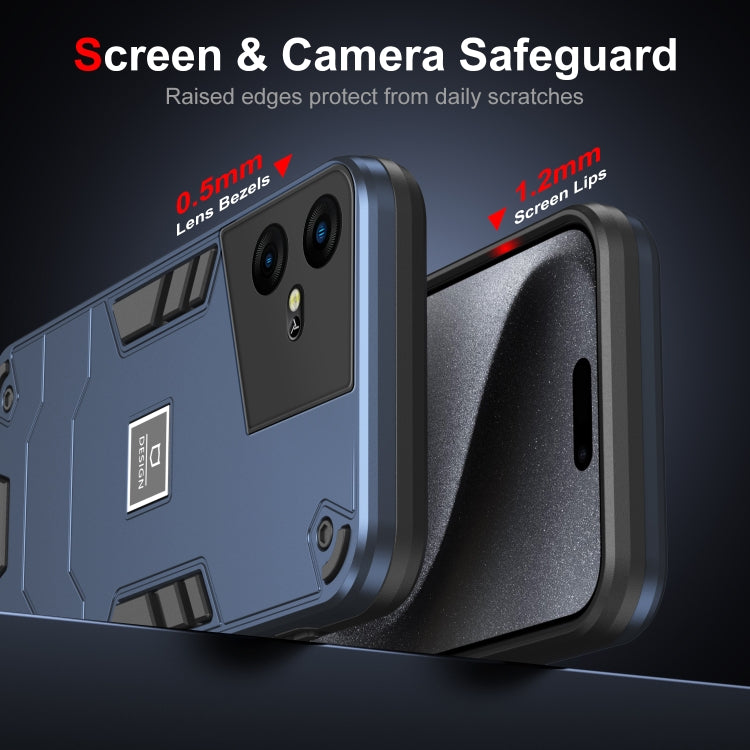 For Tecno Pova Neo 3 2 in 1 Shockproof Phone Case(Blue)