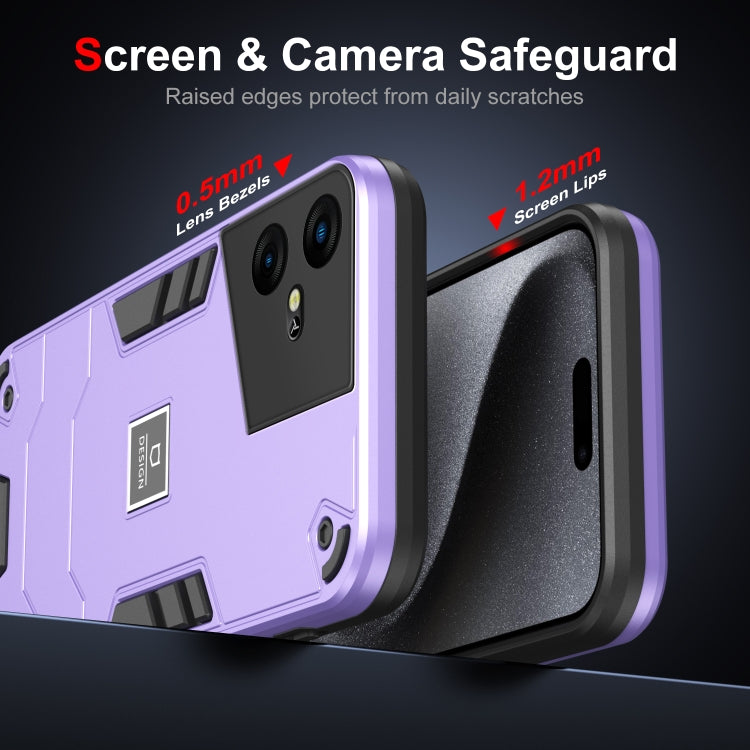 For Tecno Pova Neo 3 2 in 1 Shockproof Phone Case(Purple)