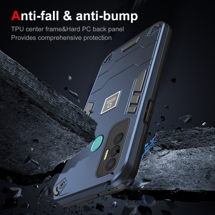 For Tecno Spark 7P 2 in 1 Shockproof Phone Case(Blue)