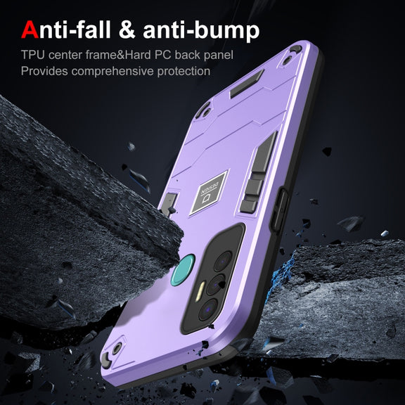 For Tecno Spark 7P 2 in 1 Shockproof Phone Case(Purple)
