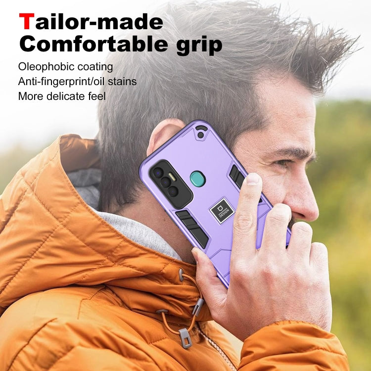 For Tecno Spark 7P 2 in 1 Shockproof Phone Case(Purple)