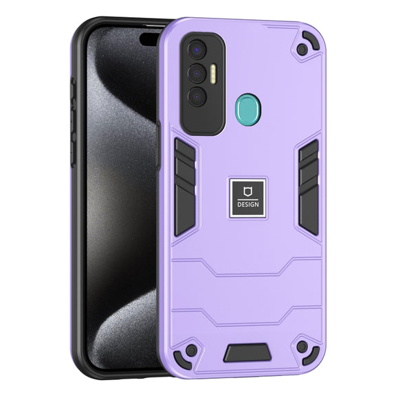 For Tecno Spark 7P 2 in 1 Shockproof Phone Case(Purple)