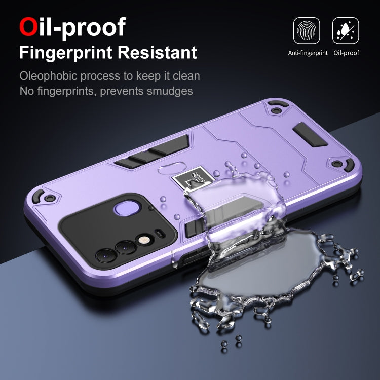 For Tecno Spark 8 2 in 1 Shockproof Phone Case(Purple)