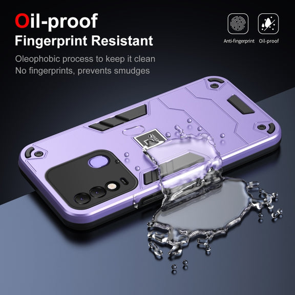 For Tecno Spark 8 2 in 1 Shockproof Phone Case(Purple)