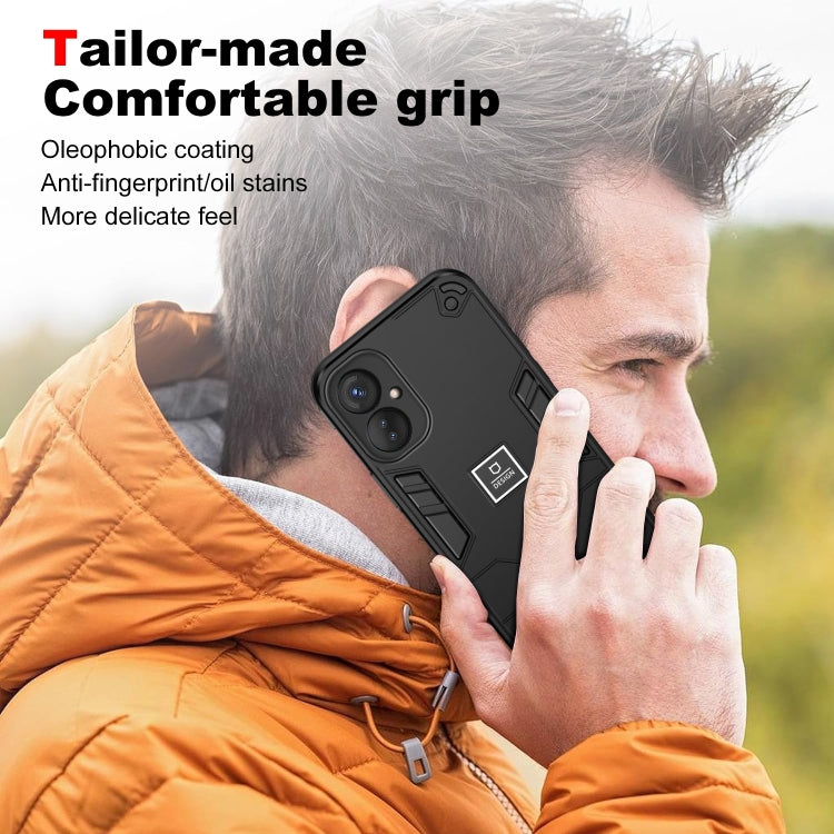 For Tecno Spark 9 Pro 2 in 1 Shockproof Phone Case(Black)