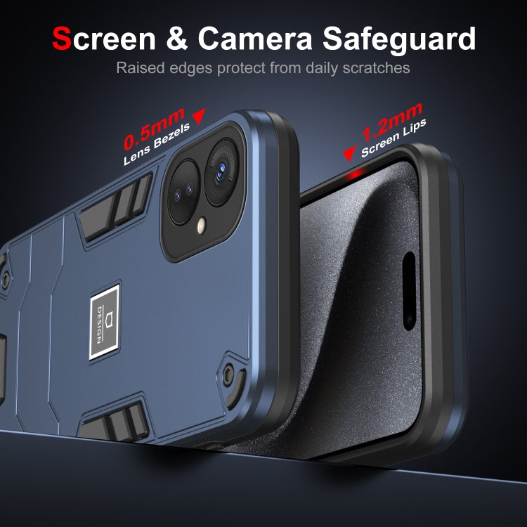 For Tecno Spark 9 Pro 2 in 1 Shockproof Phone Case(Blue)