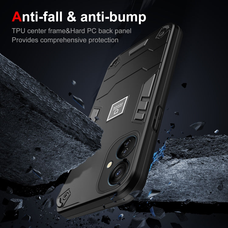 For Tecno Spark 9T 2 in 1 Shockproof Phone Case(Black)
