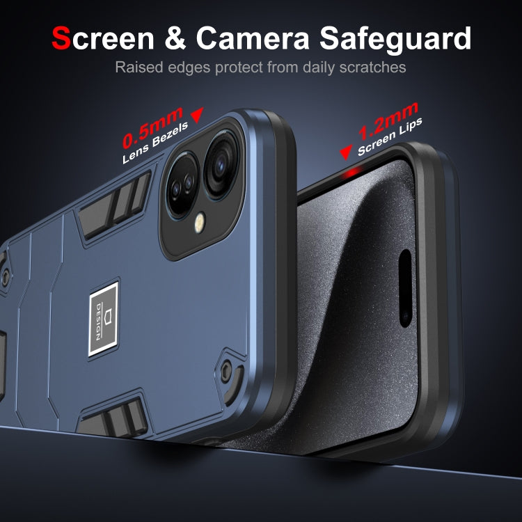 For Tecno Spark 9T 2 in 1 Shockproof Phone Case(Blue)