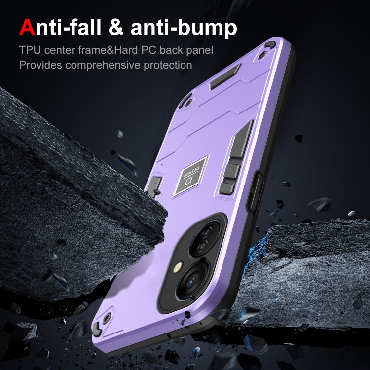 For Tecno Spark 9T 2 in 1 Shockproof Phone Case(Purple)