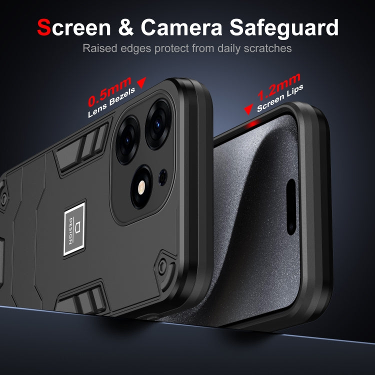 For Tecno Spark 10 Pro 2 in 1 Shockproof Phone Case(Black)
