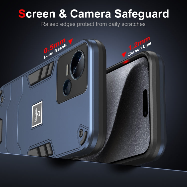 For Tecno Spark 10 5G 2 in 1 Shockproof Phone Case(Blue)