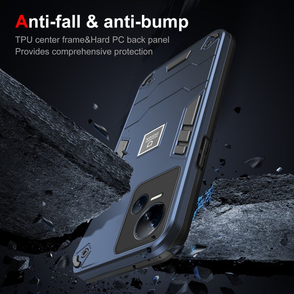 For Tecno Spark 10 5G 2 in 1 Shockproof Phone Case(Blue)