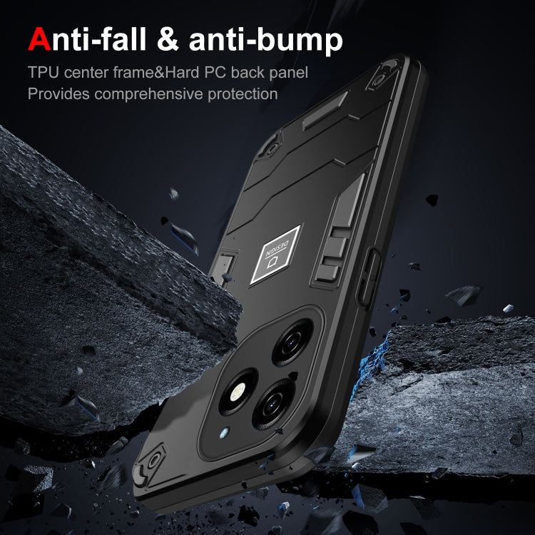 For Tecno Spark 20 2 in 1 Shockproof Phone Case(Black)